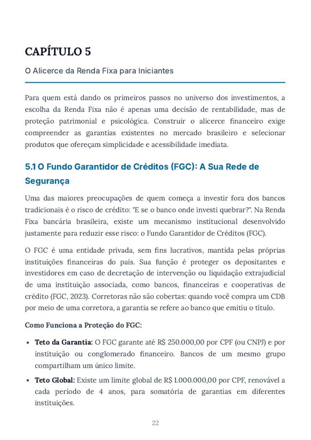 Página do capítulo 5 sobre o Fundo Garantidor de Créditos